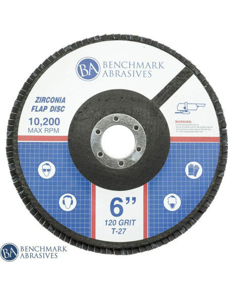 Discos de Aleta 6" Benchmark Abrasives 120 Grano Zirconia