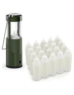 20 Velas Blancas + Linterna Portátil NOMFIX 15H Quema Prolongada