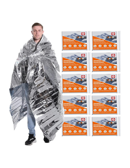 Manta Térmica ANLOKE 10 Paquete 82x64 cm Supervivencia