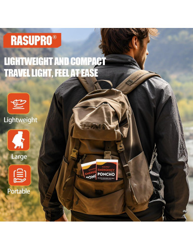 Paquete de 4 Ponchos de Emergencia Rasupro - Impermeables y Térmicos