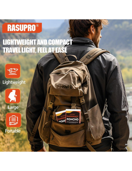 Paquete de 4 Ponchos de Emergencia Rasupro - Impermeables y Térmicos