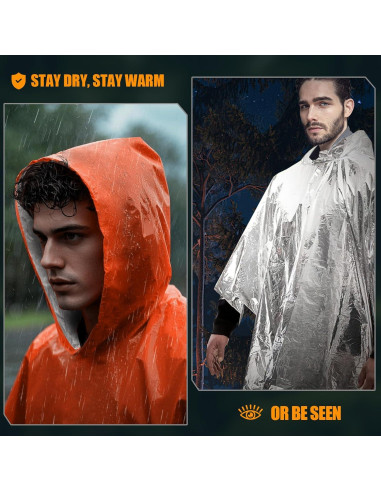 Paquete de 4 Ponchos de Emergencia Rasupro - Impermeables y Térmicos