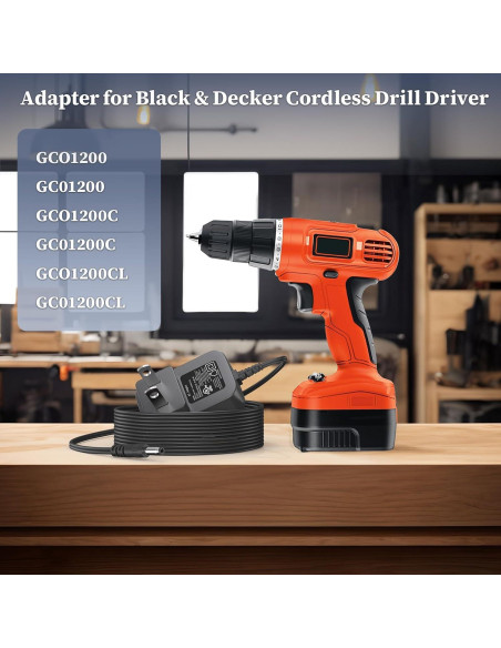 Cargador 12V Black & Decker GCO1200 Adaptador AC/DC 1.8m