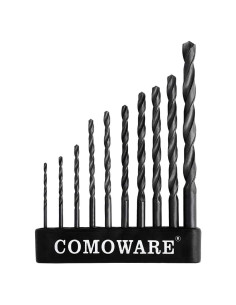 Juego de Brocas COMOWARE HSS 10 Pcs para Madera y Metal