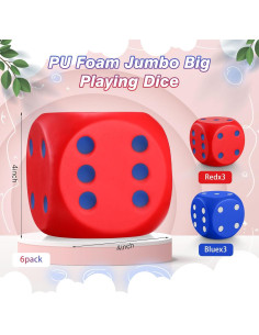 Dados de Espuma Jumbo Simgoing 10 cm - 6 Pcs Alivio Estrés 2