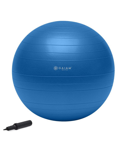 Balón de Ejercicio Gaiam 75cm Azul Anti-Burst con Bomba