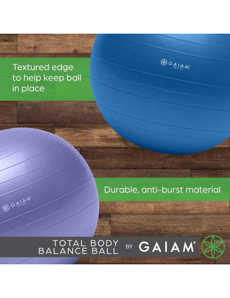 Balón de Ejercicio Gaiam 75cm Azul Anti-Burst con Bomba