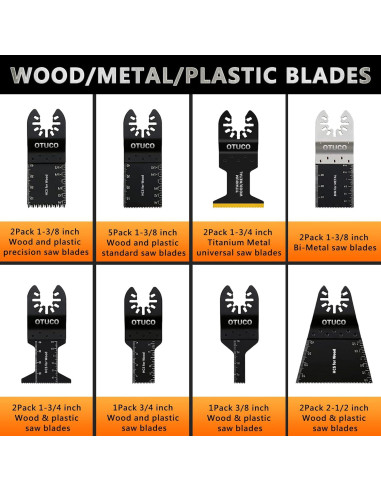 87 Pcs Cuchillas Multiherramienta OTUCO para Madera y Metal