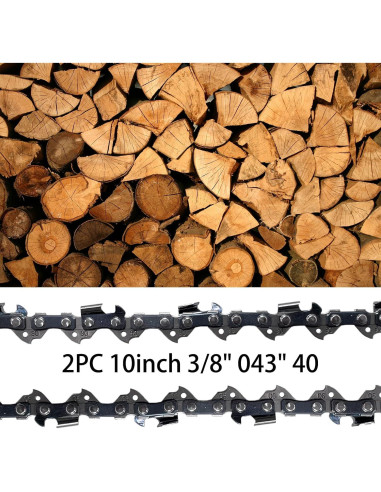 2 Piezas Cadena de Motosierra 25 cm Opuladuo 40 Enlaces