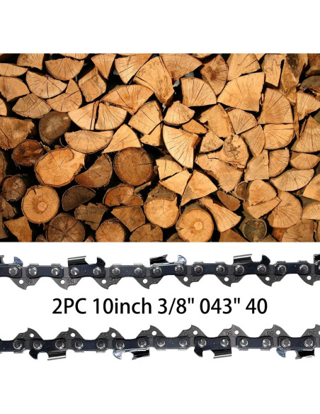 2 Piezas Cadena de Motosierra 25 cm Opuladuo 40 Enlaces