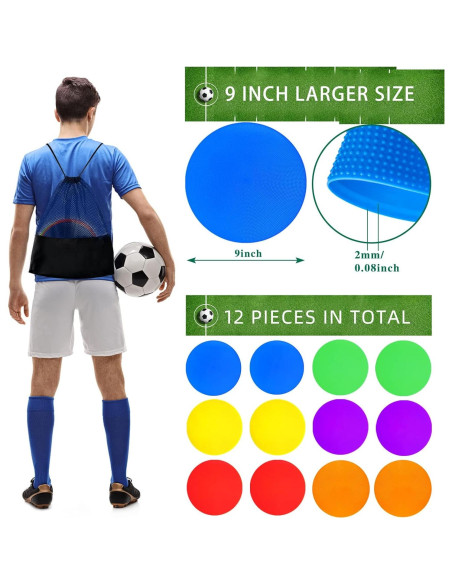 Conos de Entrenamiento de Agilidad PIKZH 23 cm 12 Pcs Antideslizantes