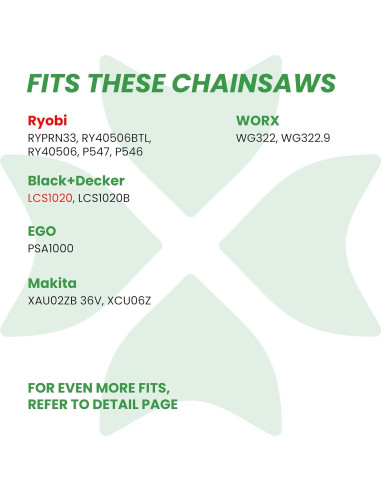 Cadena de Motosierra BYANE 25.4 cm 3/8 LP Pitch 40 Enlaces