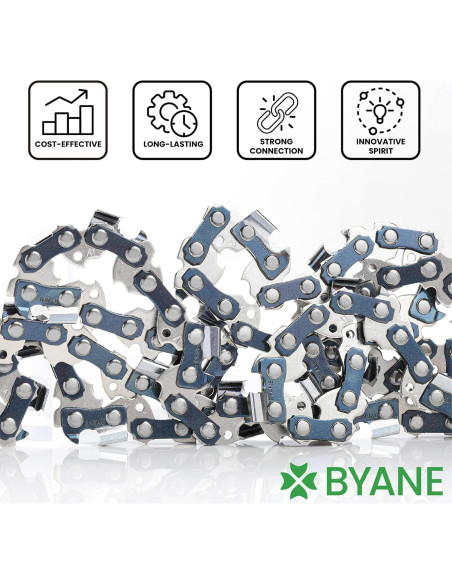 Cadena de Motosierra BYANE 25.4 cm 3/8 LP Pitch 40 Enlaces
