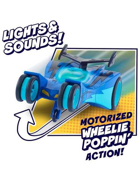 Vehículo PJ Masks Pop-A-Wheelie Cat-Car Just Play con Luces