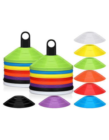 Conos de Fútbol Jerify 80 Pcs Multicolor con Soportes