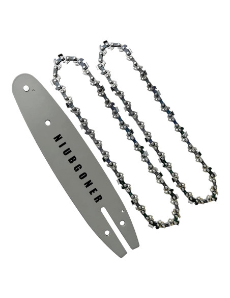 Barra y cadena de motosierra 20 cm NIUBGONER (Barra+2 Cadenas)