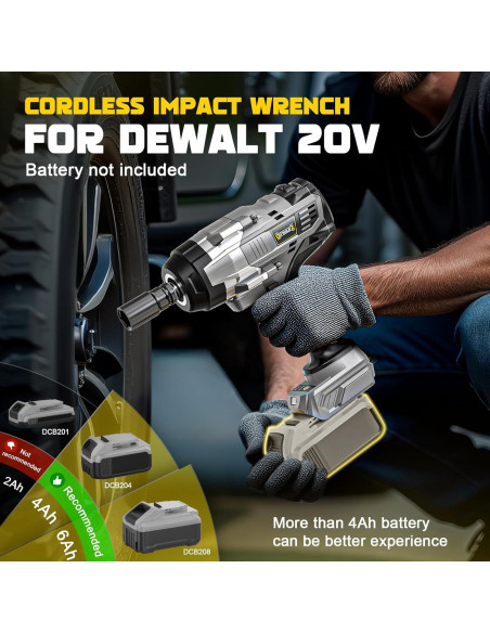 Llave de impacto inalámbrica 1/2" DIYtoolifz 2000 Nm 20V