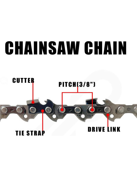 Barra y cadena de motosierra 20 cm NIUBGONER (Barra+2 Cadenas)