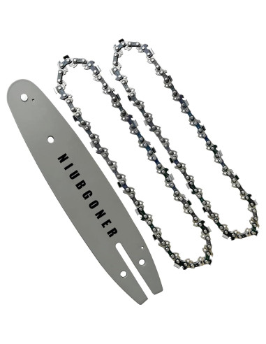 Barra y cadena de motosierra 20 cm NIUBGONER (Barra+2 Cadenas)