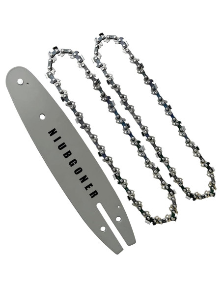 Barra y cadena de motosierra 20 cm NIUBGONER (Barra+2 Cadenas)