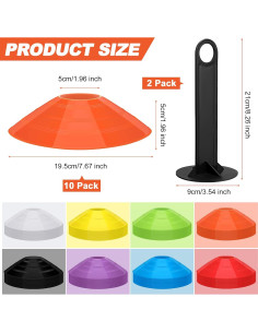 Conos de Fútbol Jerify 80 Pcs Multicolor con Soportes 2