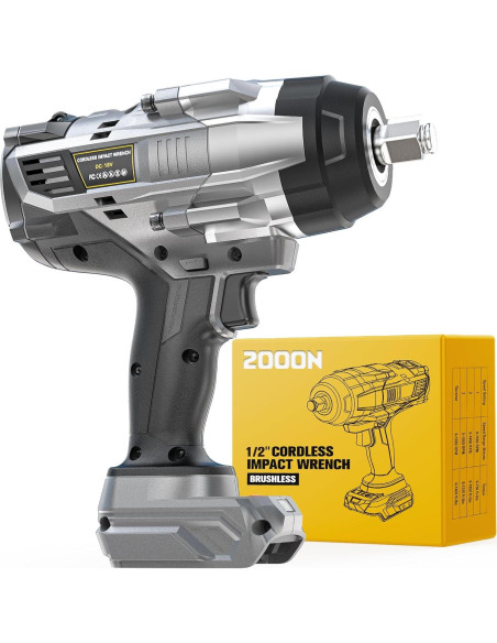 Llave de impacto inalámbrica 1/2" DIYtoolifz 2000 Nm 20V