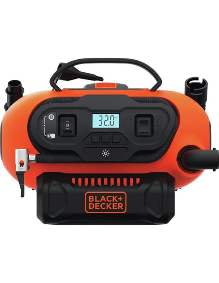Inflador Inalámbrico BLACK+DECKER 20V Max, 3 Modos