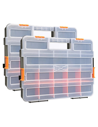 MIXPOWER Caja de Herramientas 34 Compartimentos Negro/Naranja