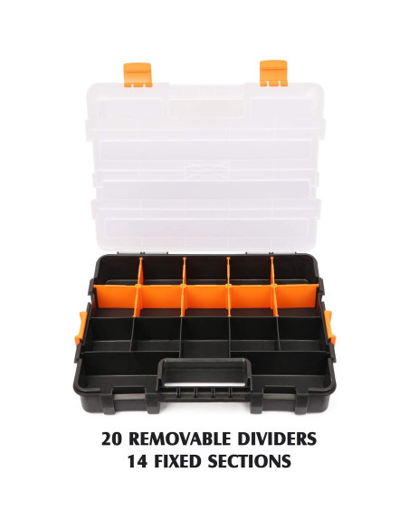 MIXPOWER Caja de Herramientas 34 Compartimentos Negro/Naranja