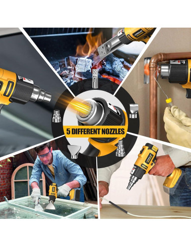 Pistola de Calor Inalámbrica LIVOWALNY 350W Dewalt 20V