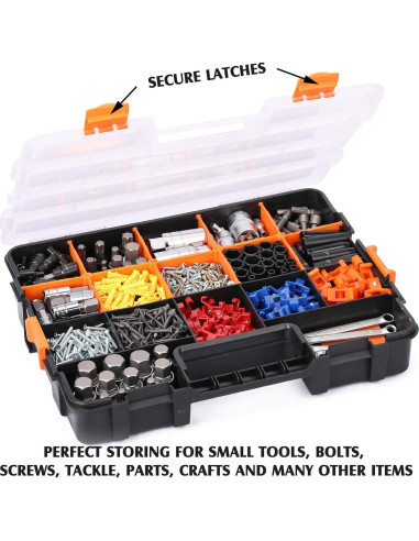 MIXPOWER Caja de Herramientas 34 Compartimentos Negro/Naranja