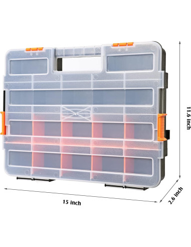 MIXPOWER Caja de Herramientas 34 Compartimentos Negro/Naranja