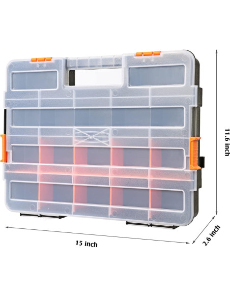 MIXPOWER Caja de Herramientas 34 Compartimentos Negro/Naranja