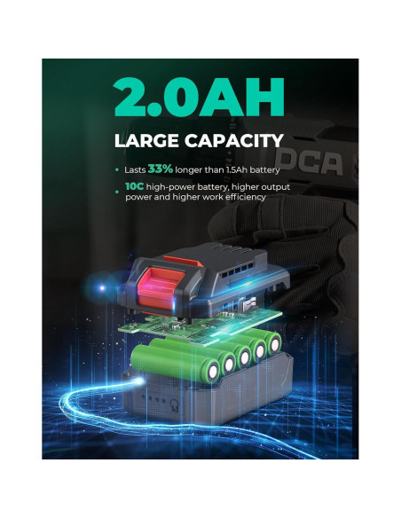Taladro Inalámbrico DCA 20V 336 Nm Torque 2 Velocidades
