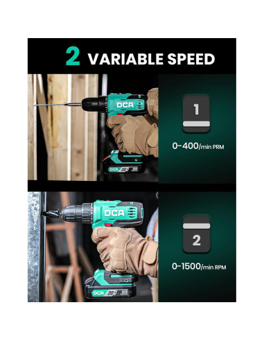 Taladro Inalámbrico DCA 20V 336 Nm Torque 2 Velocidades