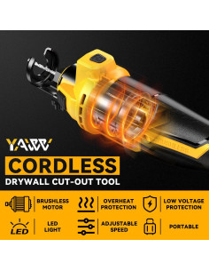 Sierra rotativa inalámbrica YAWV 20V para paneles de yeso 2