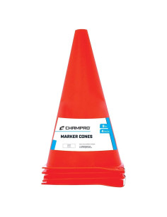 Cono de Marcador Champro Plástico Naranja Set de 4 - 22.86 cm
