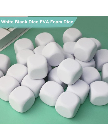 10 Dados de Espuma EVA Blancos 5 cm para Manualidades y Juegos