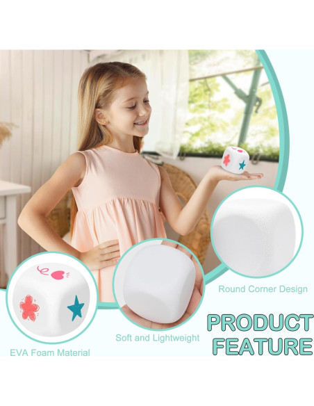 10 Dados de Espuma EVA Blancos 5 cm para Manualidades y Juegos