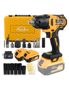 Llave de impacto inalámbrica AUTOJARE 20V 650N.m 3 en 1
