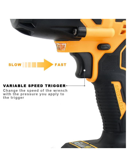 Llave de impacto inalámbrica AUTOJARE 20V 650N.m 3 en 1