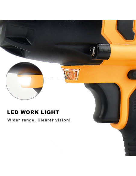 Llave de impacto inalámbrica AUTOJARE 20V 650N.m 3 en 1