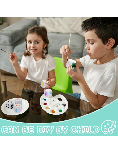 10 Dados de Espuma EVA Blancos 5 cm para Manualidades y Juegos