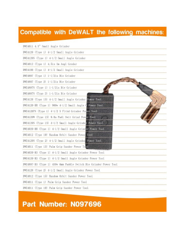 4 Cepillos de Motor de Carbono Gysxrda N097696 para DeWalt