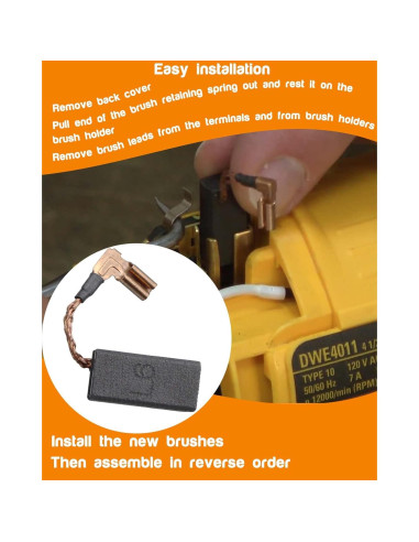 4 Cepillos de Motor de Carbono Gysxrda N097696 para DeWalt