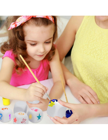 10 Dados de Espuma EVA Blancos 5 cm para Manualidades y Juegos