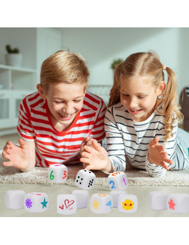 10 Dados de Espuma EVA Blancos 5 cm para Manualidades y Juegos