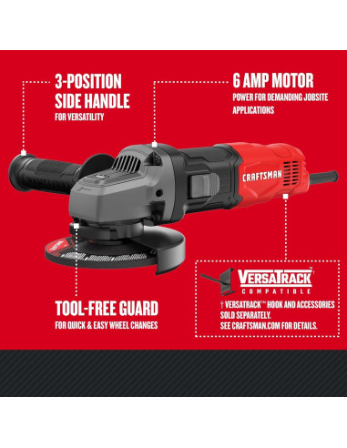 Amoladora Angular Craftsman CMEG100 6A 1.85kg 12000 RPM