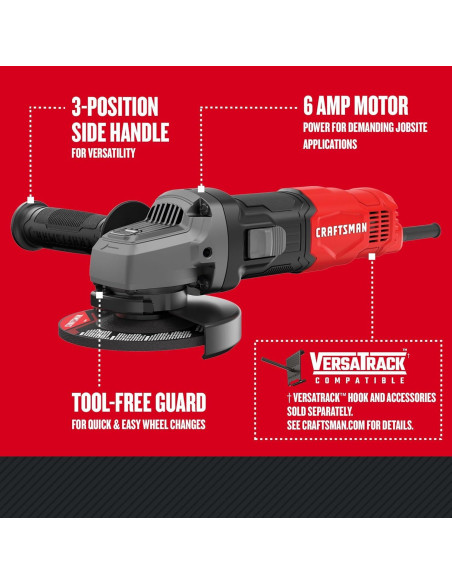 Amoladora Angular Craftsman CMEG100 6A 1.85kg 12000 RPM