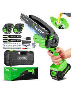 Mini Motosierra Tietoc 6" Inalámbrica con 2 Baterías